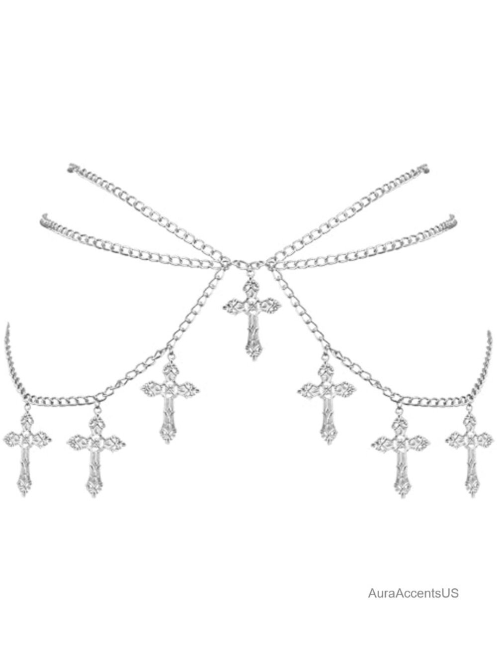 Gothic Cross Waist Chain Belt Punk Grunge Accessory Zinc Alloy